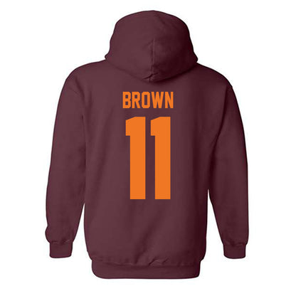 Virginia Tech - NCAA Football : Davion Brown - Classic Shersey Hooded Sweatshirt-1