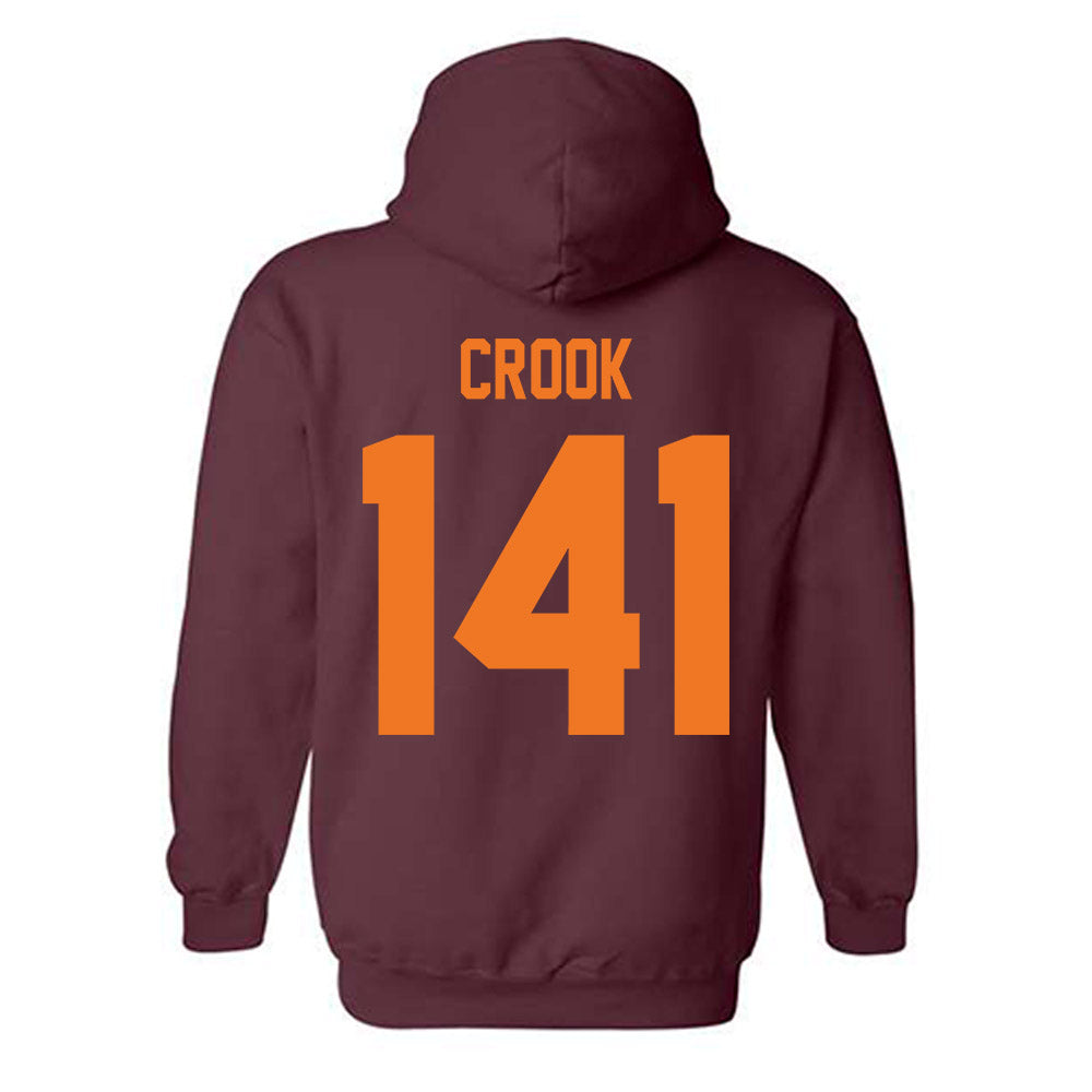 Virginia Tech - NCAA Wrestling : Tom Crook - Classic Shersey Hooded Sweatshirt-1