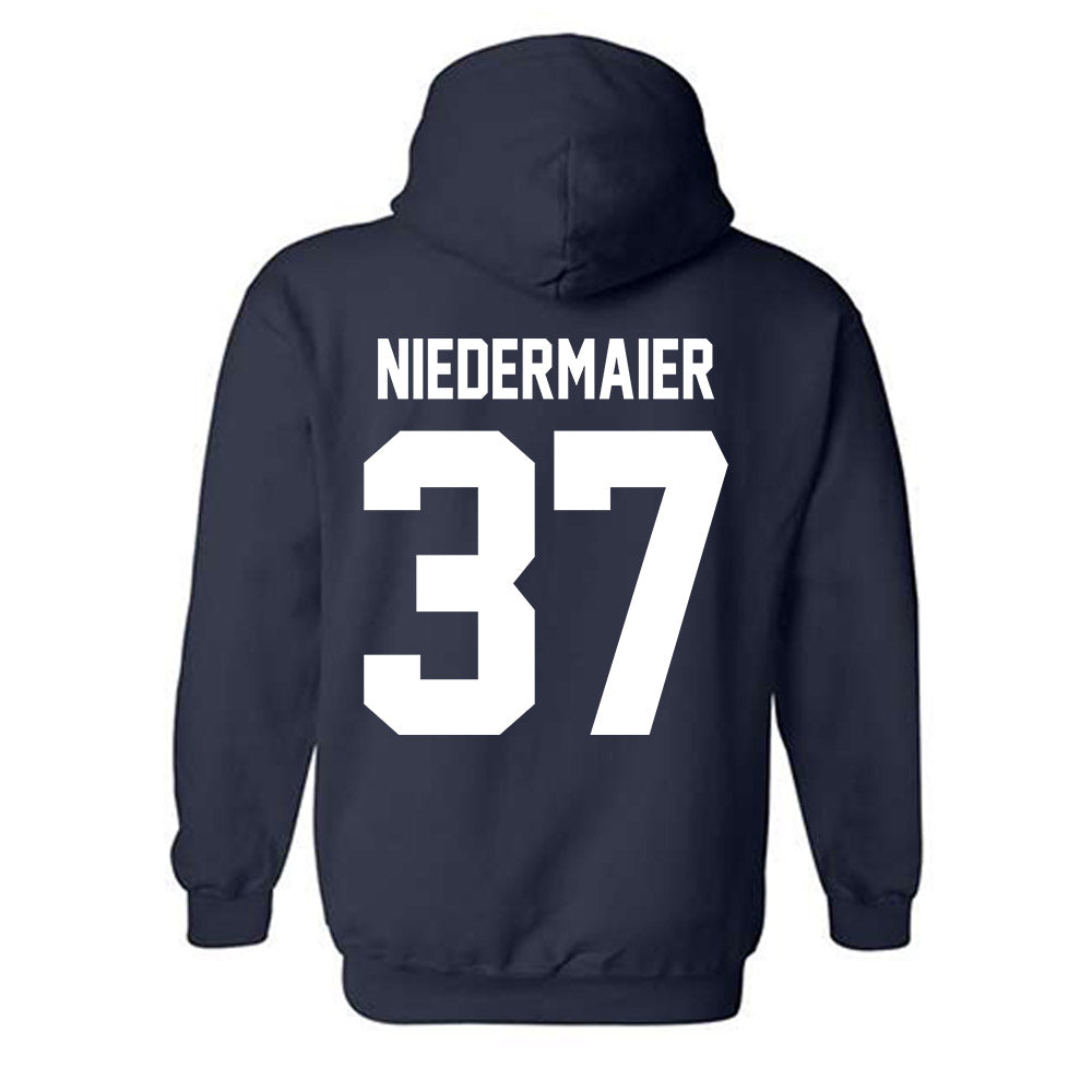 Xavier - NCAA Baseball : Roger Niedermaier - Classic Shersey Hooded Sweatshirt-1