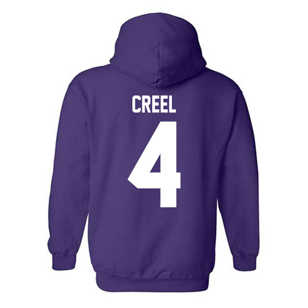 SFA - NCAA Baseball : Jhett Creel - Classic Shersey Hooded Sweatshirt-1