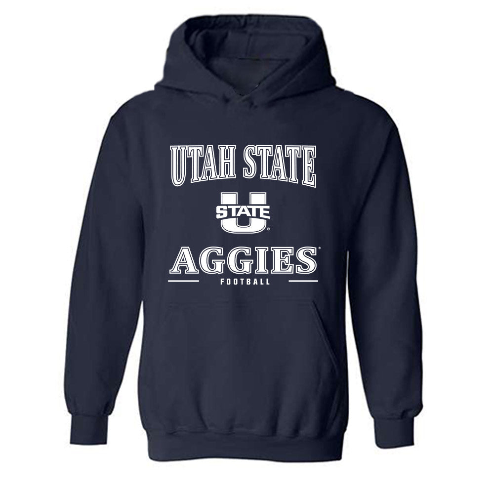 Utah State - NCAA Football : Blake Barnes - Classic Shersey Hooded Sweatshirt-0