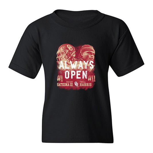 Oklahoma - NCAA Football : Isaiah Sategna III & Trell Harris - Graphic Youth T-Shirt-0