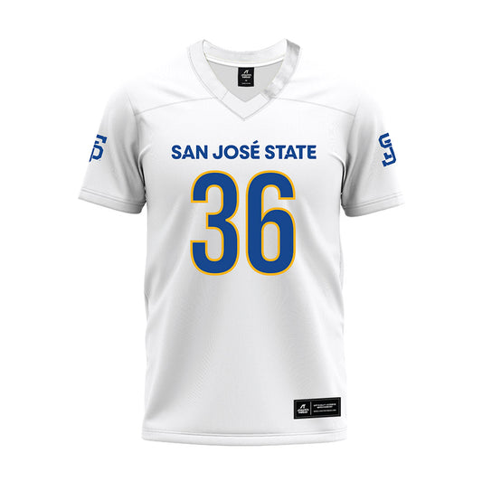 SJSU - NCAA Football : Trajan Sinatra - White Premium Football Jersey-0
