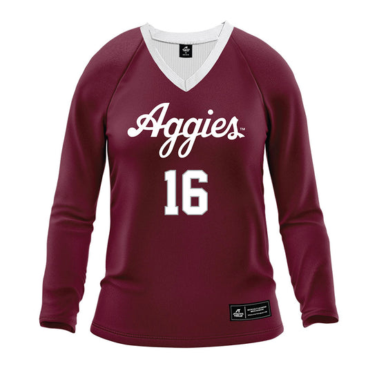 Texas A&M - NCAA Women's Volleyball : Lolufe Adedeji - Maroon Volleyball Jersey-0