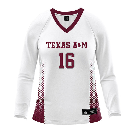 Texas A&M - NCAA Women's Volleyball : Lolufe Adedeji - White Volleyball Jersey-0