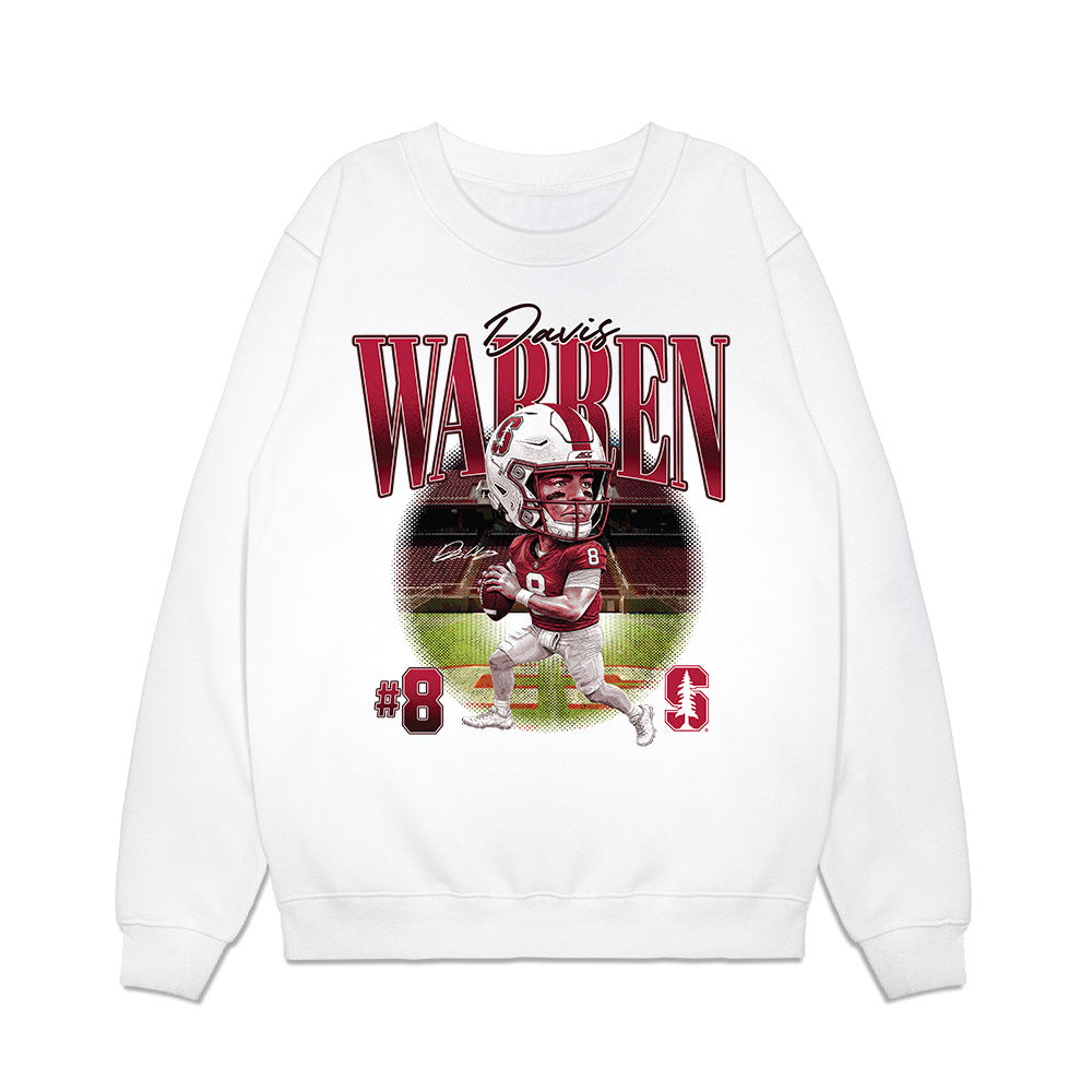 Stanford - NCAA Football : Davis Warren - Caricature Premium Crewneck Sweatshirt-0