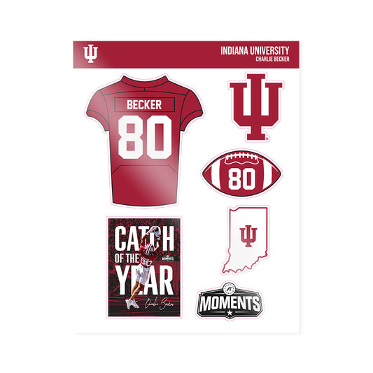 Indiana - NCAA Football : Charlie Becker - Catches of The Year Sticker Sheet-0