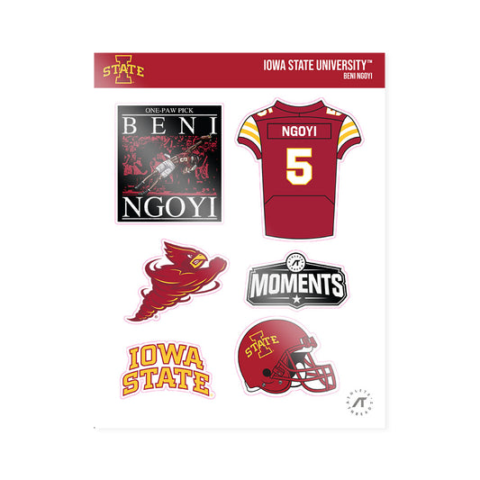Iowa State - NCAA Football : Beni Ngoyi - Catches of the Year Sticker Sheet-0