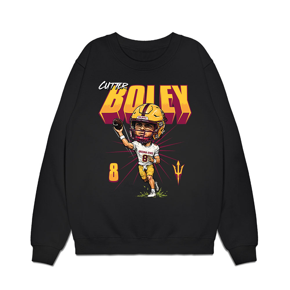 Arizona State - NCAA Football : Cutter Boley - Caricature Premium Crewneck Sweatshirt-0