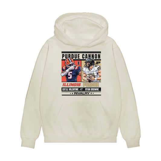 Purdue - NCAA Football : Ryan Browne - Purdue Cannon Rivalry Premium Hooded Sweatshirt-0