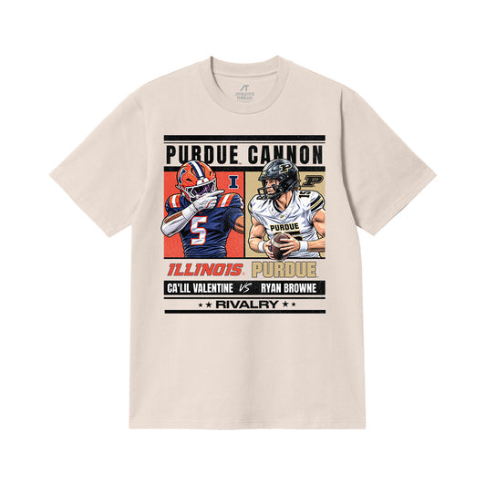 Purdue - NCAA Football : Ryan Browne - Purdue Cannon Rivalry Comfort Colors T-Shirt-0