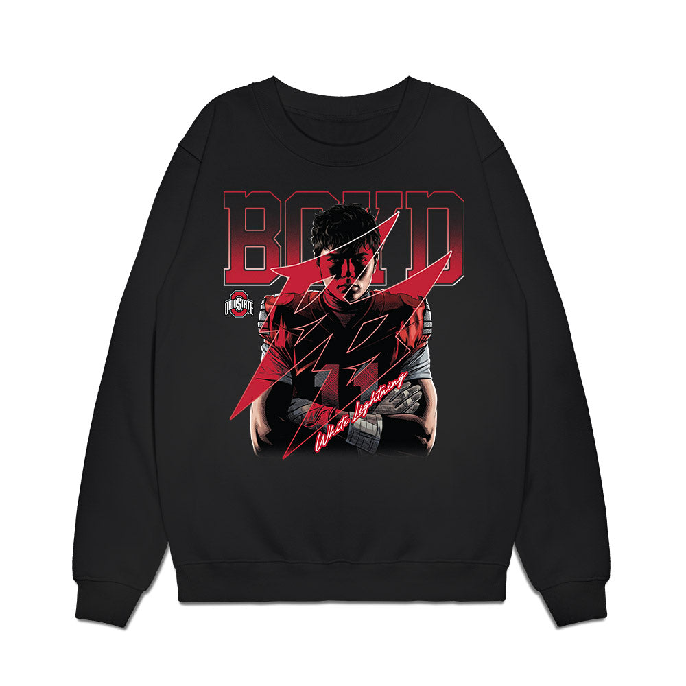 Ohio State - NCAA Football : Brock Boyd - Character Illustration Premium Crewneck Sweatshirt-0