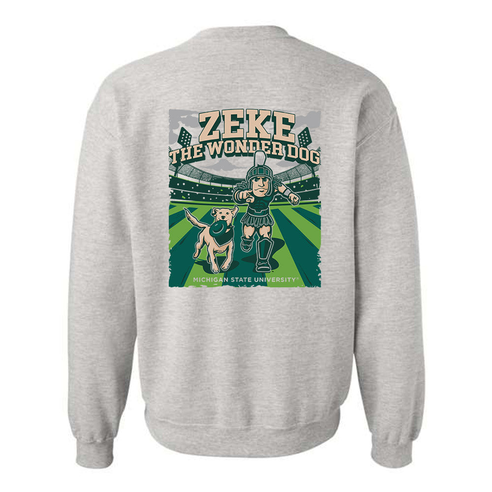 Michigan State - NCAA Football : Zeke The Wonder Dog - Crewneck Sweatshirt