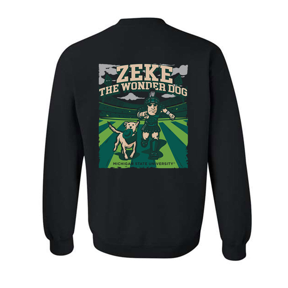 Michigan State - NCAA Football : Zeke The Wonder Dog - Crewneck Sweatshirt
