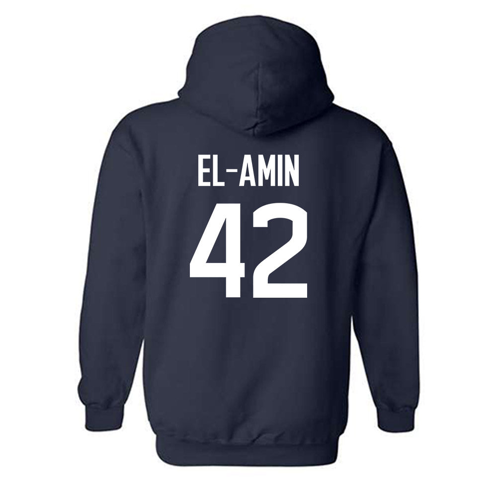 UConn - Men's Basketball Legends : Khalid El-Amin - Classic Shersey Hooded Sweatshirt-1
