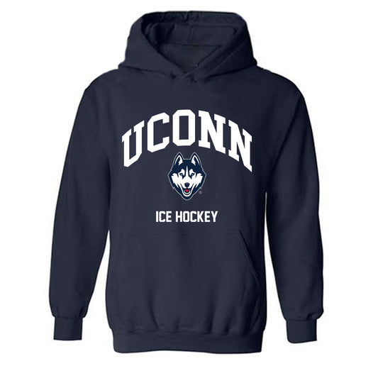 UConn - NCAA Men's Ice Hockey : Carlin Dezainde - Classic Shersey Hooded Sweatshirt-0