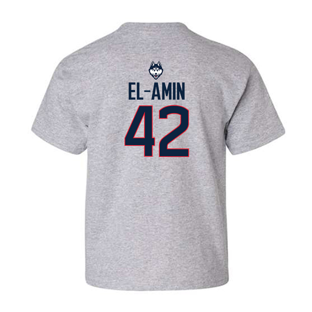 UConn - Men's Basketball Legends : Khalid El-Amin - Classic Shersey Youth T-Shirt-1