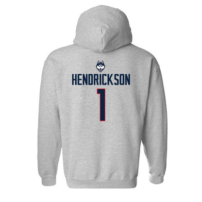 UConn - NCAA Men's Ice Hockey : Kam Hendrickson - Classic Shersey Hooded Sweatshirt-1