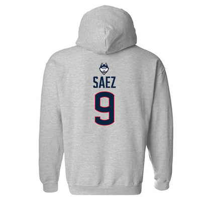 UConn - NCAA Football : Zakaih Saez - Classic Shersey Hooded Sweatshirt-1