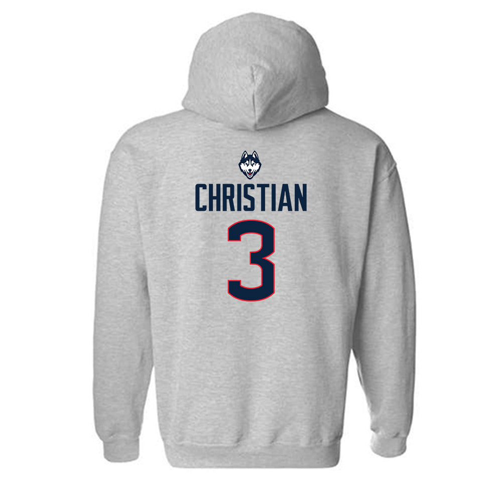 UConn - NCAA Football : Kenji Christian - Classic Shersey Hooded Sweatshirt-1