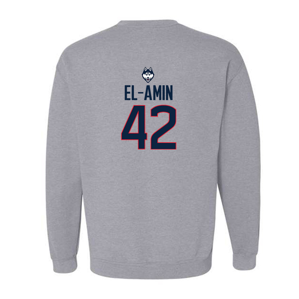 UConn - Men's Basketball Legends : Khalid El-Amin - Classic Shersey Crewneck Sweatshirt-1