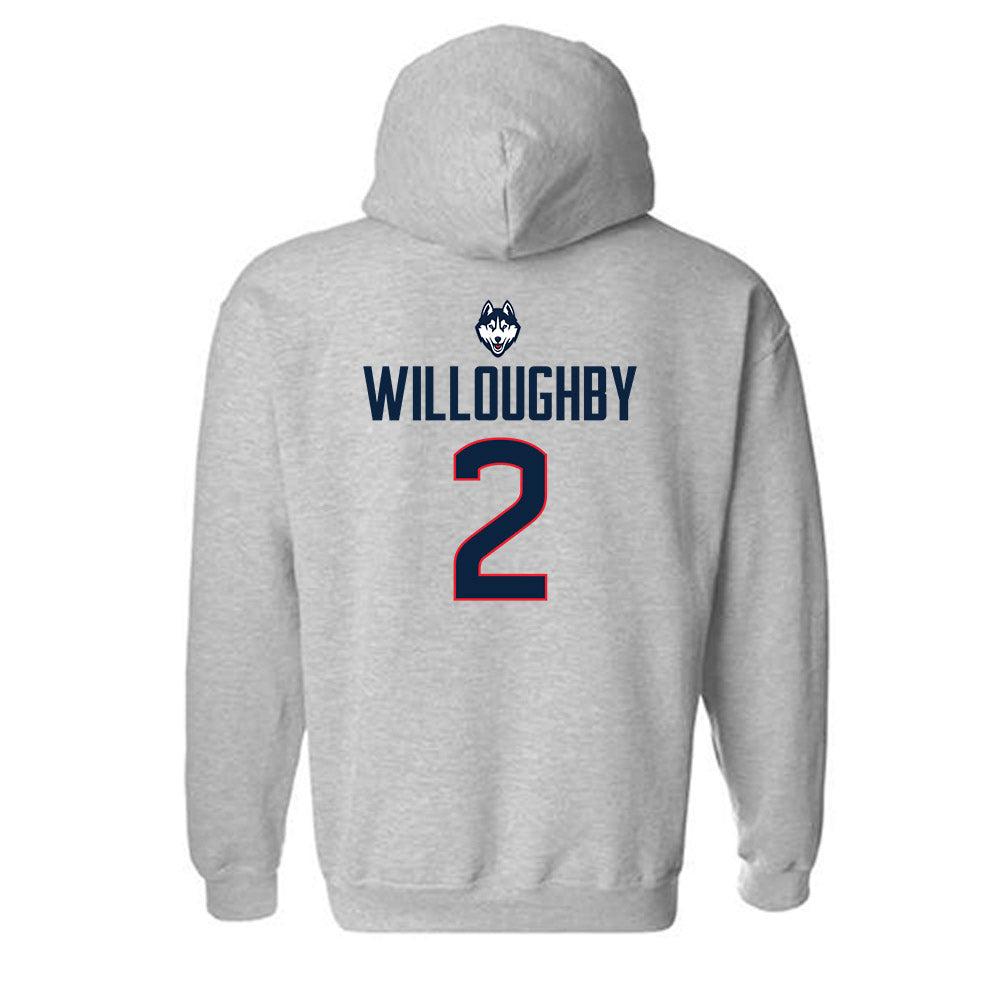 UConn - NCAA Football : Jediyah Willoughby - Classic Shersey Hooded Sweatshirt-1
