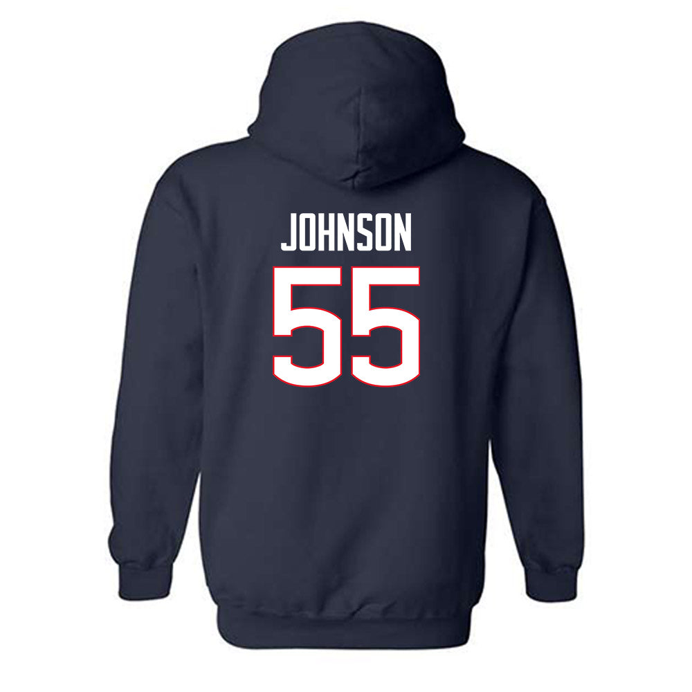 UConn - NCAA Football : Fred Johnson - Classic Shersey Hooded Sweatshirt-1