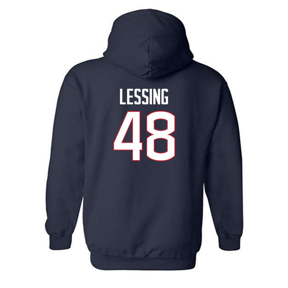 UConn - NCAA Baseball : Justin Lessing - Classic Shersey Hooded Sweatshirt-1