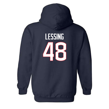 UConn - NCAA Baseball : Justin Lessing - Classic Shersey Hooded Sweatshirt-1