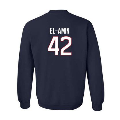 UConn - Men's Basketball Legends : Khalid El-Amin - Classic Shersey Crewneck Sweatshirt-1