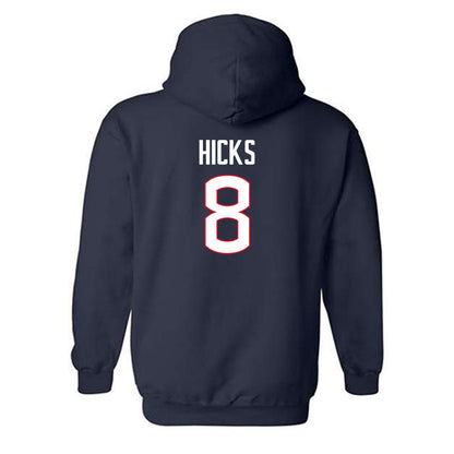 UConn - NCAA Football : Kylish Hicks - Classic Shersey Hooded Sweatshirt-1
