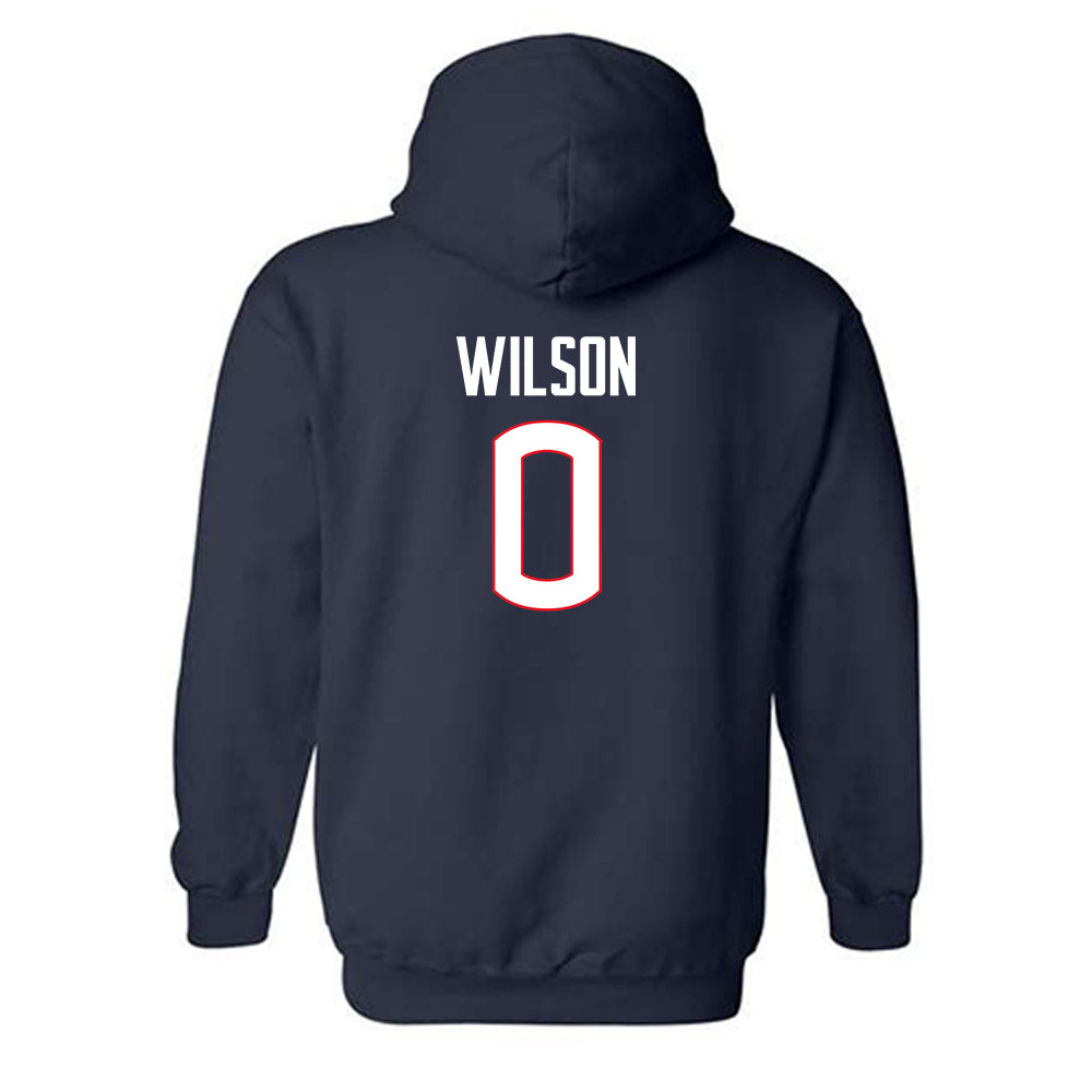 UConn - NCAA Football : Flash Wilson - Classic Shersey Hooded Sweatshirt-1