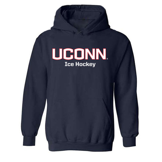 UConn - NCAA Men's Ice Hockey : Carlin Dezainde - Classic Shersey Hooded Sweatshirt-0
