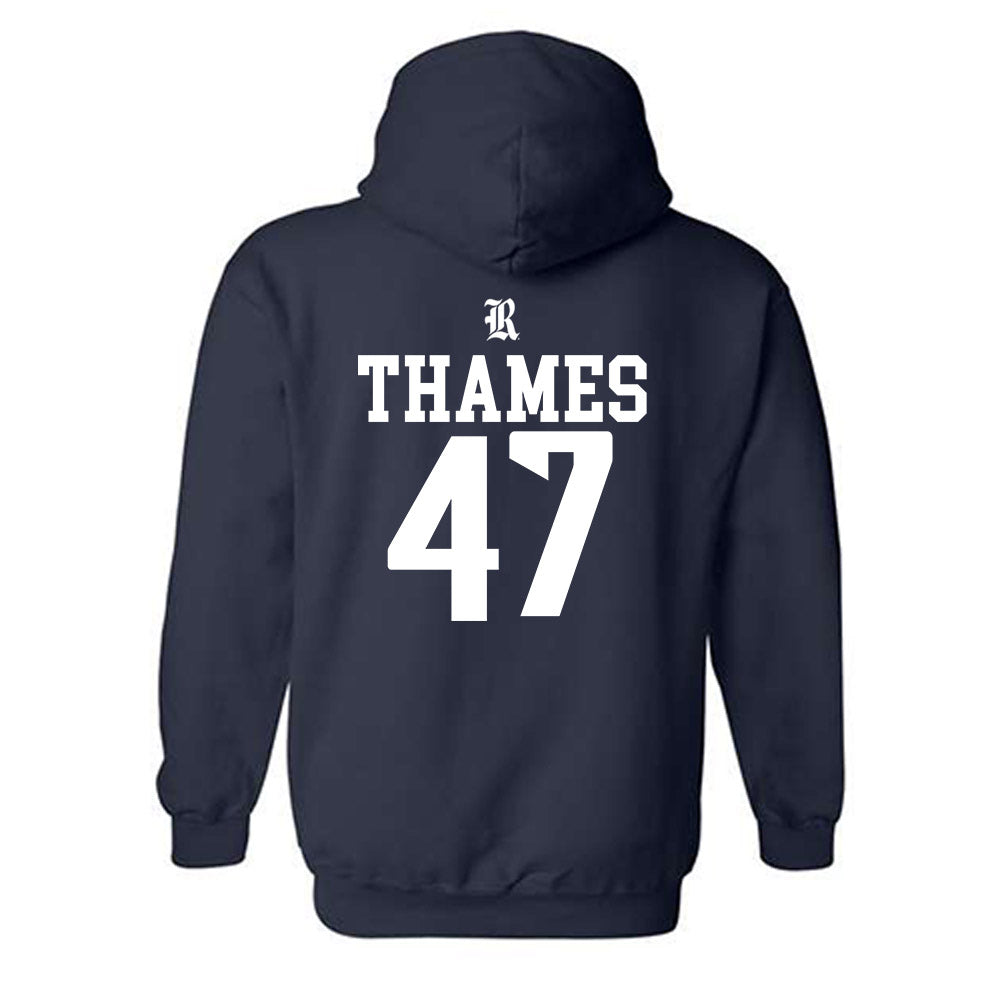 Rice - NCAA Football : Ty Thames - Classic Shersey Hooded Sweatshirt-1