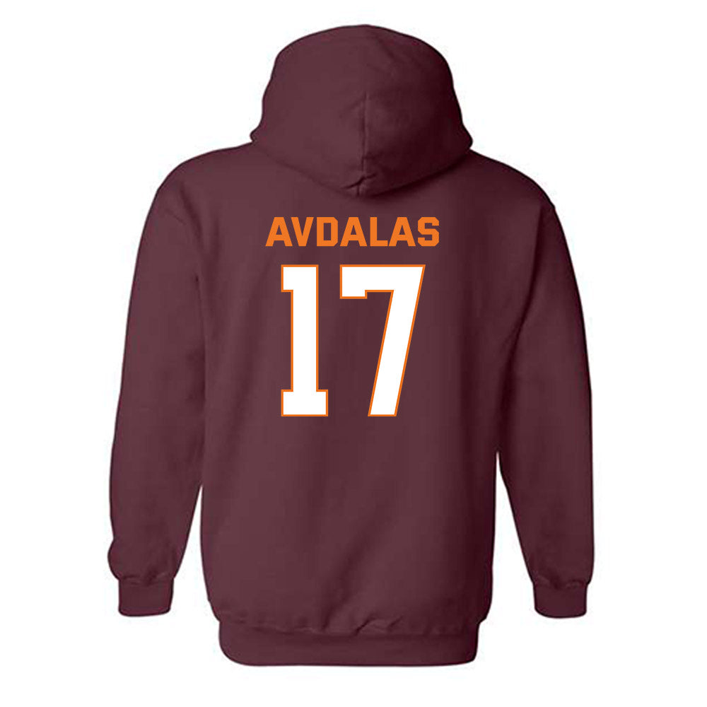 Virginia Tech - NCAA Men's Basketball : Neoklis Avdalas - Sports Shersey Hooded Sweatshirt-1