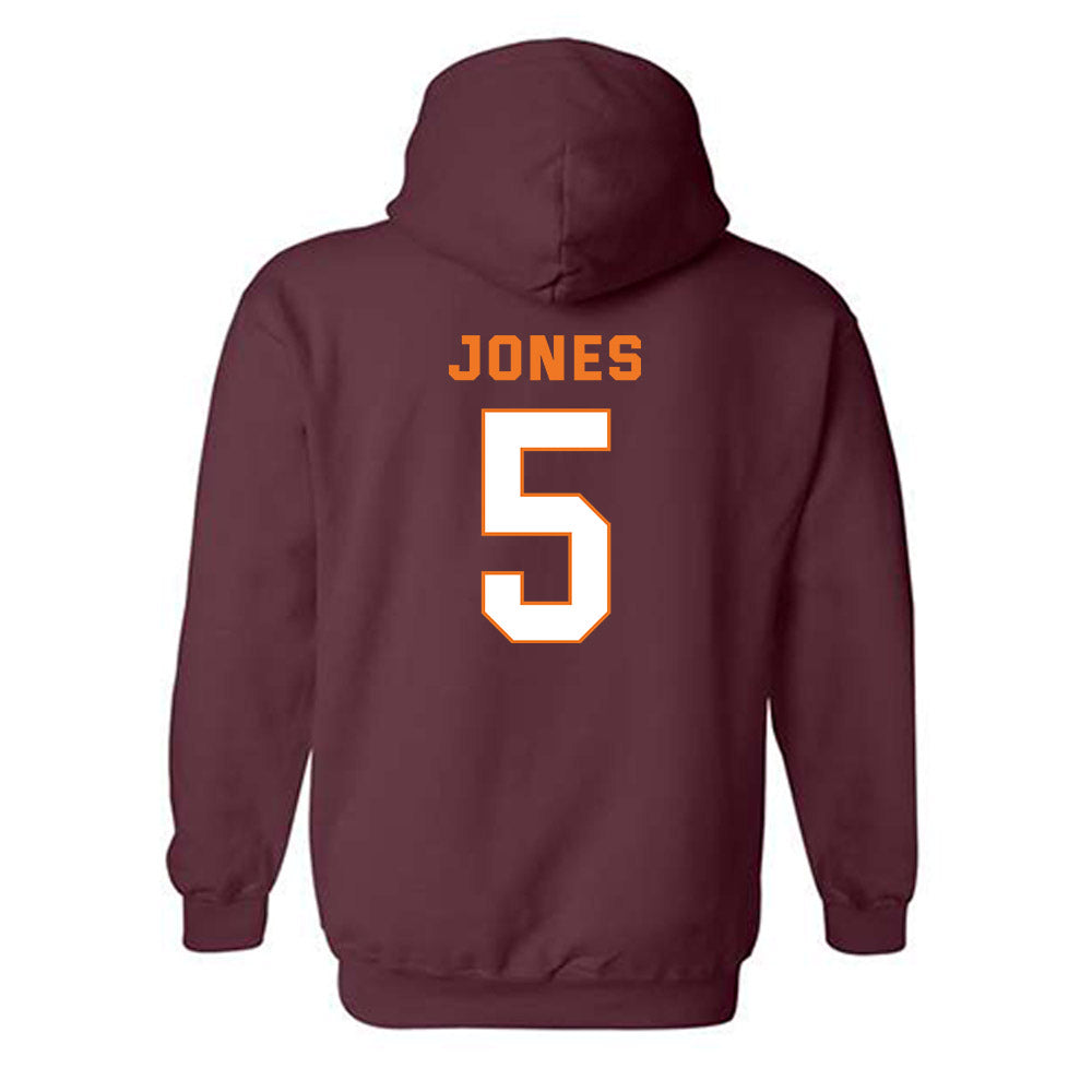 Virginia Tech - NCAA Men's Basketball : SinCere Jones - Sports Shersey Hooded Sweatshirt-1