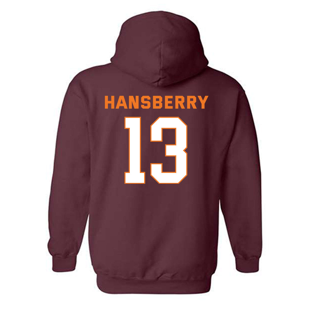 Virginia Tech - NCAA Men's Basketball : Amani Hansberry - Sports Shersey Hooded Sweatshirt-1