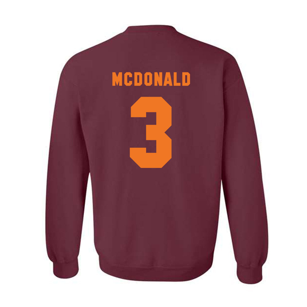 Virginia Tech - NCAA Football : Que'Sean Brown - Classic Shersey Crewneck Sweatshirt-3