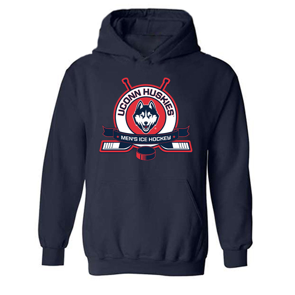 UConn - NCAA Men's Ice Hockey : Brendan Dunphy - Sports Shersey Hooded Sweatshirt-0