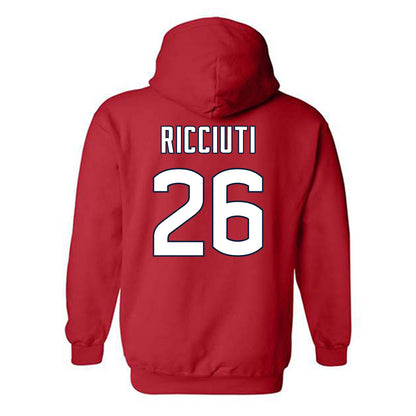 UConn - NCAA Women's Ice Hockey : Leila Ricciuti - Sports Shersey Hooded Sweatshirt-1