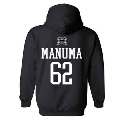 Hawaii - NCAA Football : Lautaimi Manuma - Classic Shersey Hooded Sweatshirt-1