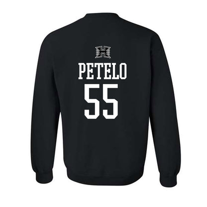 Hawaii - NCAA Football : Zoram Petelo - Classic Shersey Crewneck Sweatshirt-1