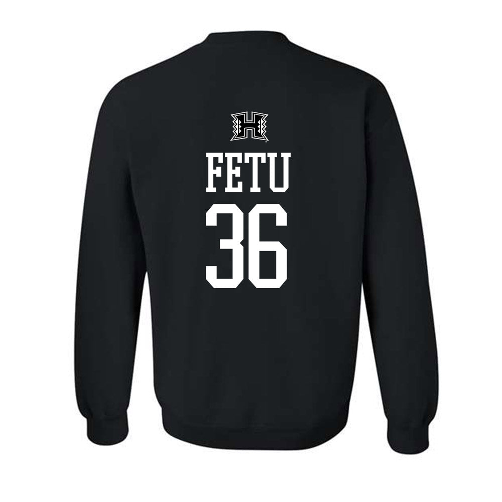Hawaii - NCAA Football : Jordan Fetu - Classic Shersey Crewneck Sweatshirt-1