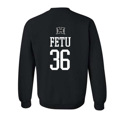 Hawaii - NCAA Football : Jordan Fetu - Classic Shersey Crewneck Sweatshirt-1