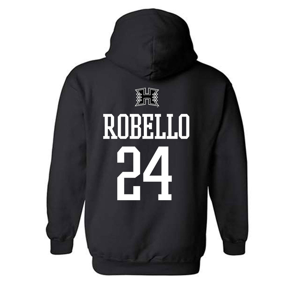 Hawaii - NCAA Baseball : Hekili Robello - Classic Shersey Hooded Sweatshirt-1