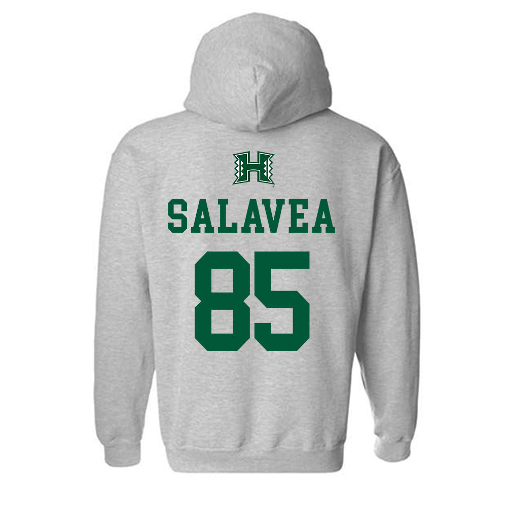 Hawaii - NCAA Football : Oakie Salavea - Classic Shersey Hooded Sweatshirt-1