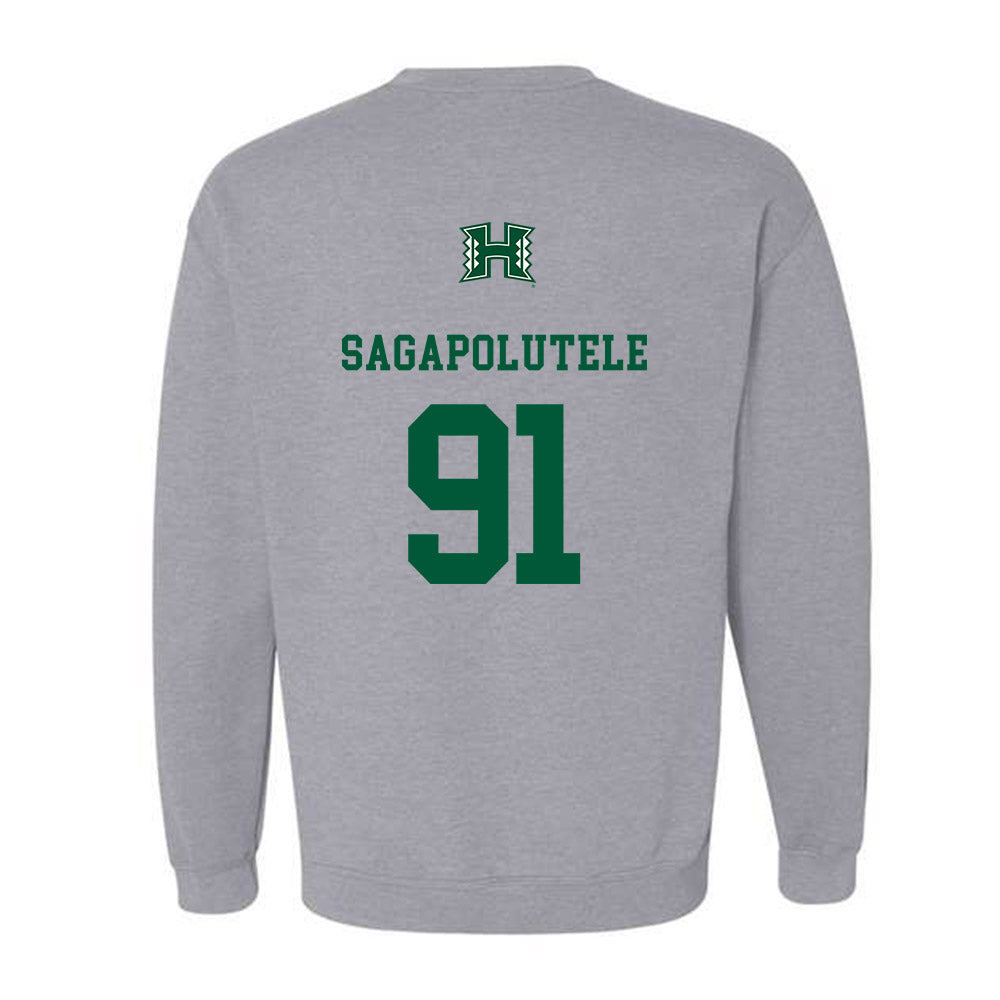Hawaii - NCAA Football : Joshua sagapolutele - Classic Shersey Crewneck Sweatshirt-1