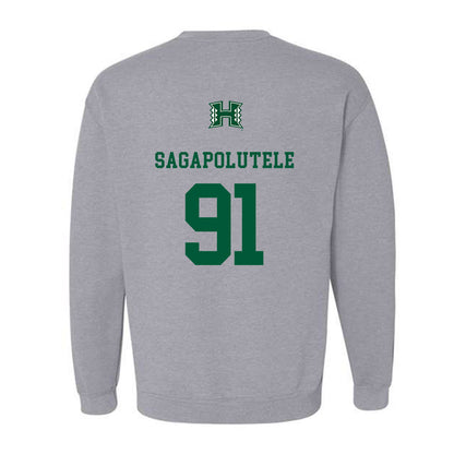 Hawaii - NCAA Football : Joshua sagapolutele - Classic Shersey Crewneck Sweatshirt-1