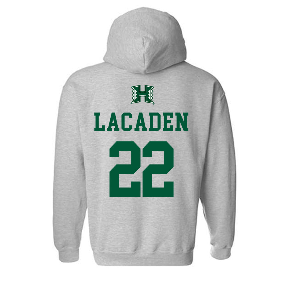 Hawaii - NCAA Football : Titan Lacaden - Classic Shersey Hooded Sweatshirt-1