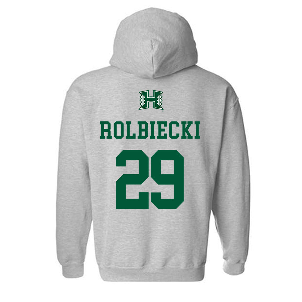 Hawaii - NCAA Baseball : Evan Rolbiecki - Classic Shersey Hooded Sweatshirt-1